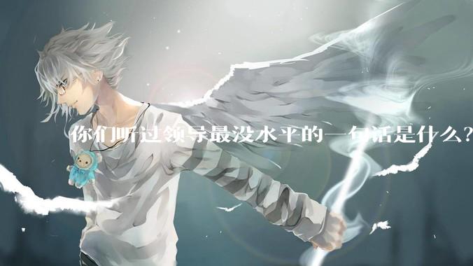 你们听过领导最没水平的一句话是什么？