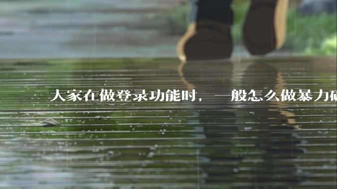 大家在做登录功能时，一般怎么做暴力破解防护？