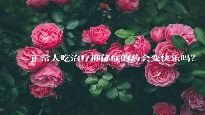 正常人吃治疗抑郁症的药会变快乐吗？