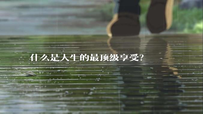 什么是人生的最顶级享受？