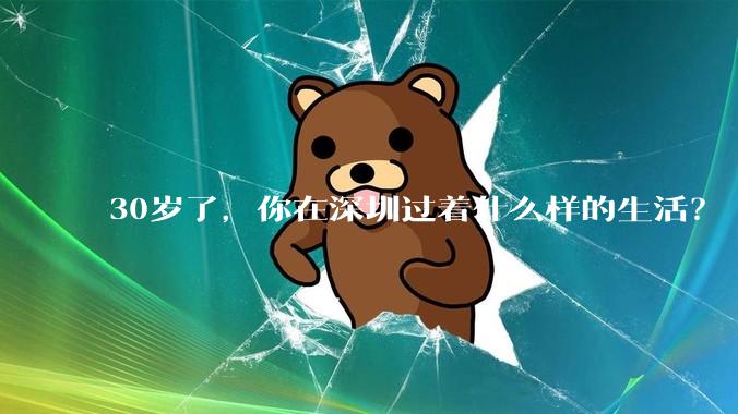 30岁了，你在深圳过着什么样的生活？