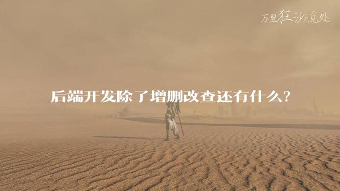 后端开发除了增删改查还有什么？