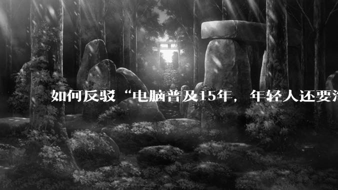 如何反驳“电脑普及15年，年轻人还要淘宝代装steam”?