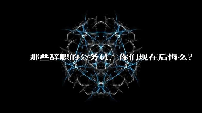 那些辞职的公务员，你们现在后悔么？