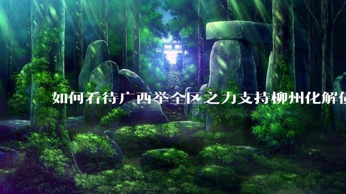 如何看待广西举全区之力支持柳州化解债务？为什么最近地方债又重回公众视野？