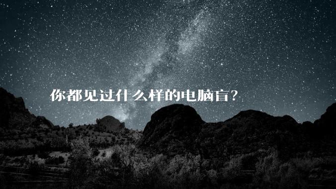你都见过什么样的电脑盲？