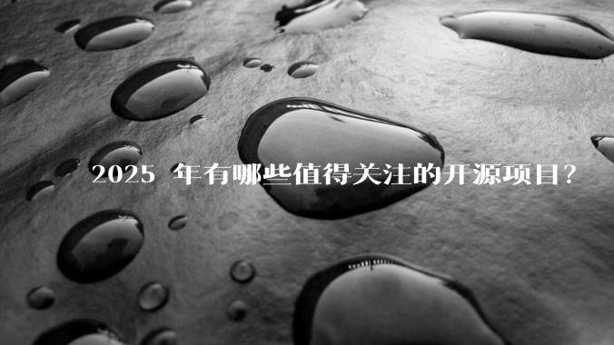 2025 年有哪些值得关注的开源项目？