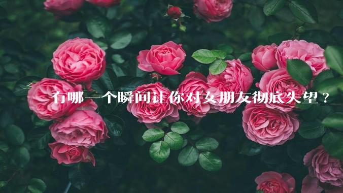 有哪一个瞬间让你对女朋友彻底失望?