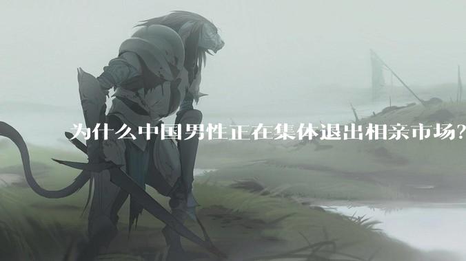 为什么中国男性正在集体退出相亲市场？
