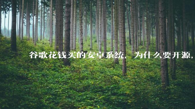 谷歌花钱买的安卓系统，为什么要开源，开源后靠啥赚钱?