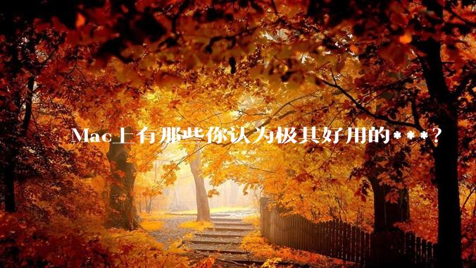 Mac上有那些你认为极其好用的***？
