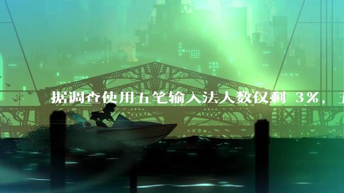 据调查使用五笔输入法人数仅剩 3%，五笔输入法是怎么没落的？