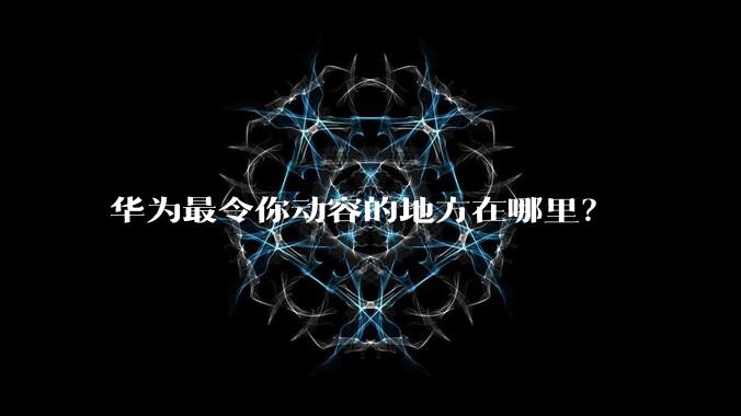华为最令你动容的地方在哪里？