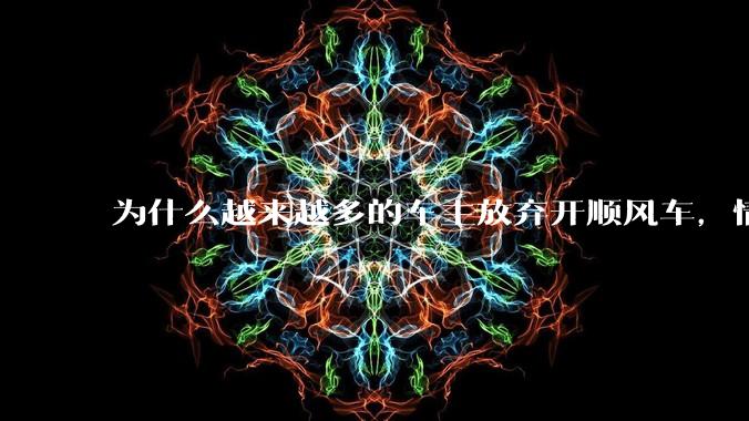 为什么越来越多的车主放弃开顺风车，情愿一个人独自开车？