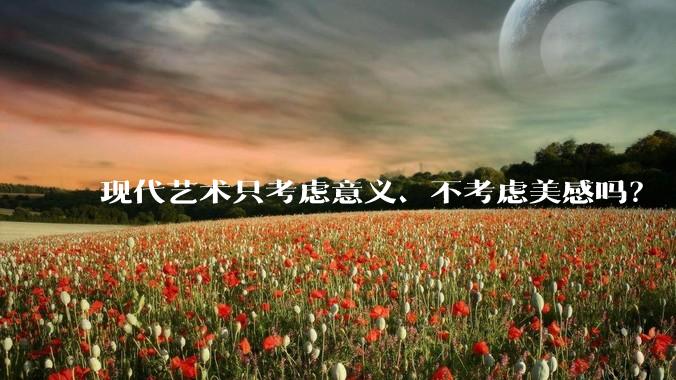 现代艺术只考虑意义、不考虑美感吗？
