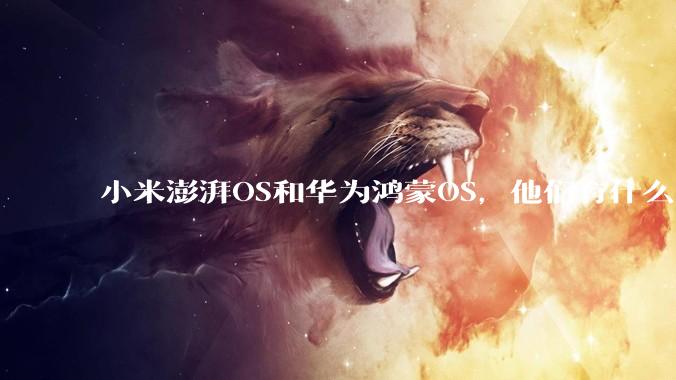 小米澎湃OS和华为鸿蒙OS，他们有什么不一样，谁更有发展前途？