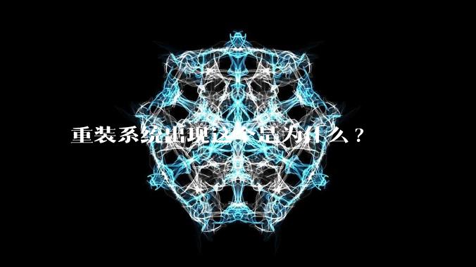 重装系统出现这个是为什么?