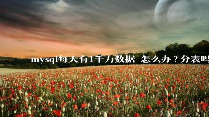 mysql每天有1千万数据 怎么办?分表吗 有什么好的方案。?