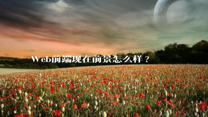Web前端现在前景怎么样?