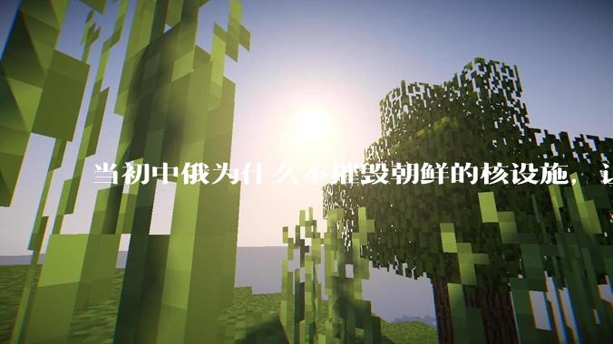 当初中俄为什么不摧毁朝鲜的核设施，让朝鲜拥有了自己的核武器？