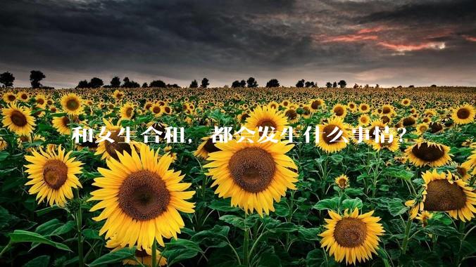 和女生合租，都会发生什么事情？