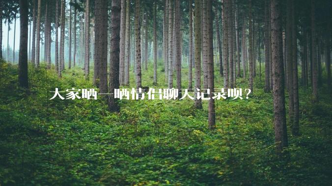 大家晒一晒情侣聊天记录呗？