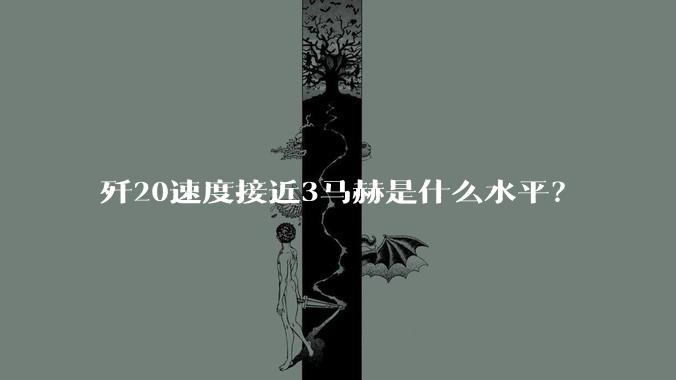 歼20速度接近3马赫是什么水平？