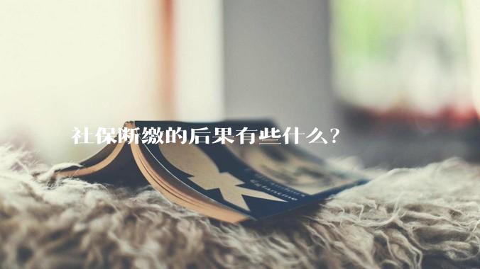 社保断缴的后果有些什么？