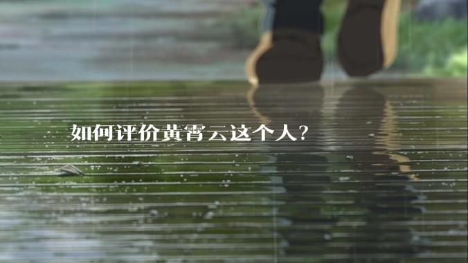 如何评价黄霄云这个人？