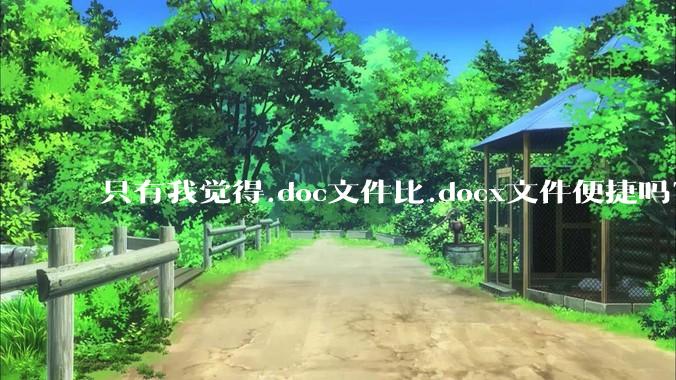 只有我觉得.doc文件比.docx文件便捷吗？
