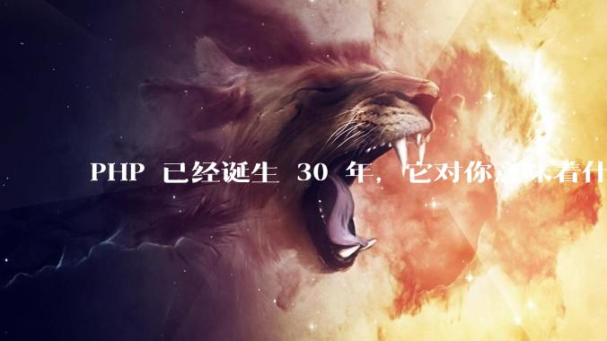 PHP 已经诞生 30 年，它对你意味着什么？
