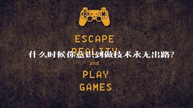 什么时候你意识到做技术永无出路？