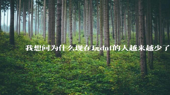 我想问为什么现在玩dnf的人越来越少了，退游的人越来越多？