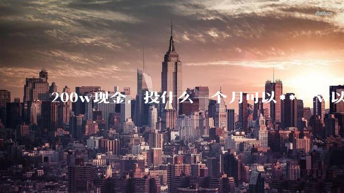 200w现金，投什么一个月可以***2w以上？