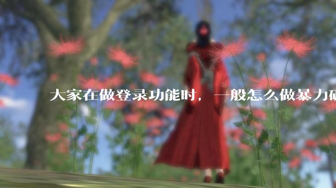 大家在做登录功能时，一般怎么做暴力破解防护？