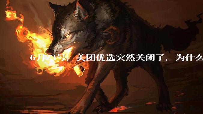 6月23号，美团优选突然关闭了，为什么?