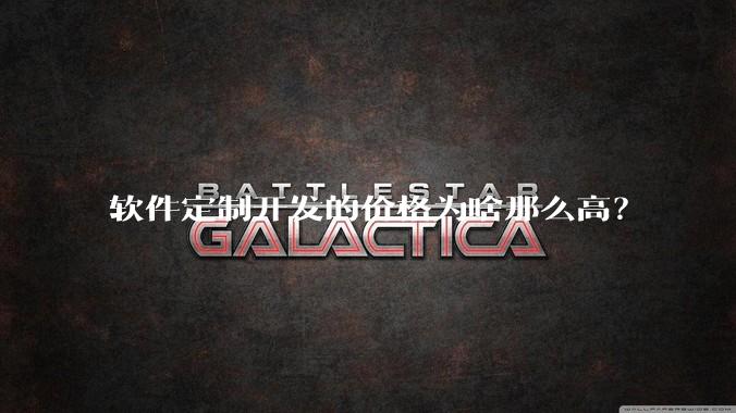 软件定制开发的价格为啥那么高？