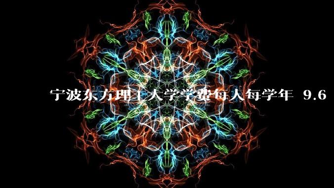 宁波东方理工大学学费每人每学年 9.6 万，为什么会这么贵？