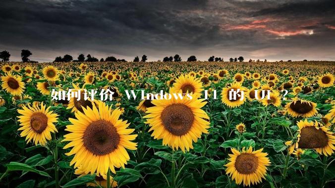 如何评价 Windows 11 的 UI ？