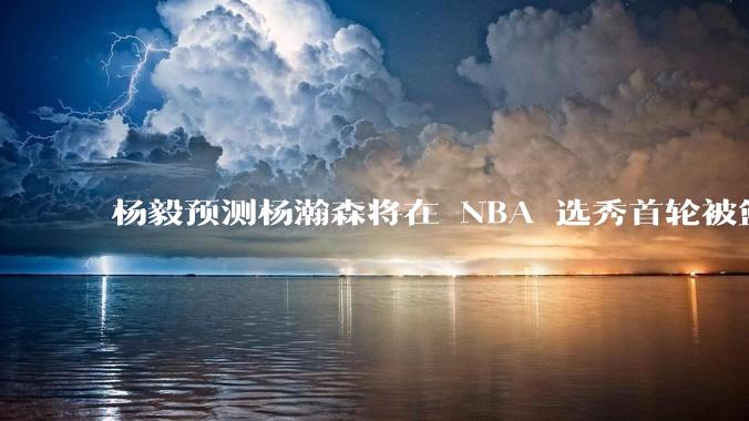 杨毅预测杨瀚森将在 NBA 选秀首轮被篮网选中，他的选秀前景如何？