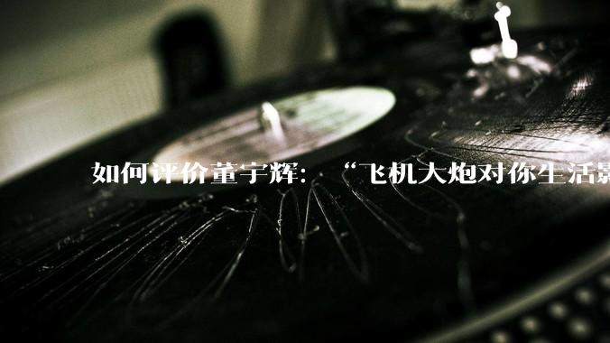 如何评价董宇辉：“飞机大炮对你生活影响其实并不大，小家电才是真正提升每个人生活质量”这个观点？