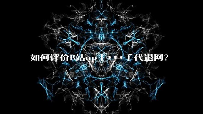 如何评价B站up主***千代退网？