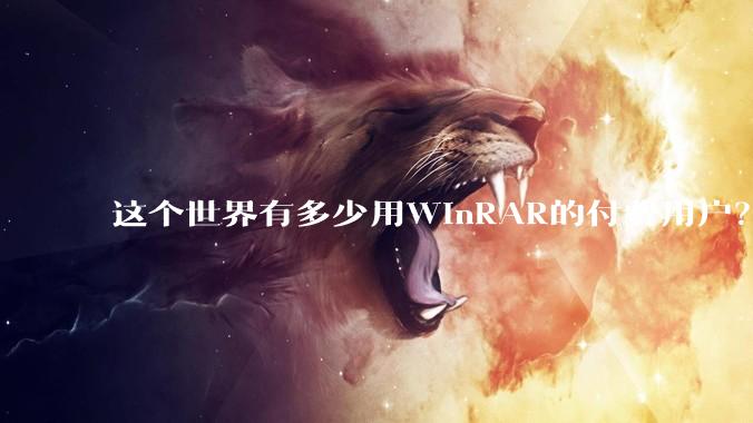这个世界有多少用WinRAR的付费用户？