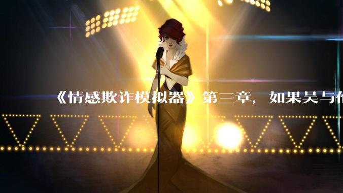 《情感欺诈模拟器》第三章，如果吴与伦还是一个“穷酸的屌丝”，陈欣如（陈欣欣）会放弃变凤凰么？