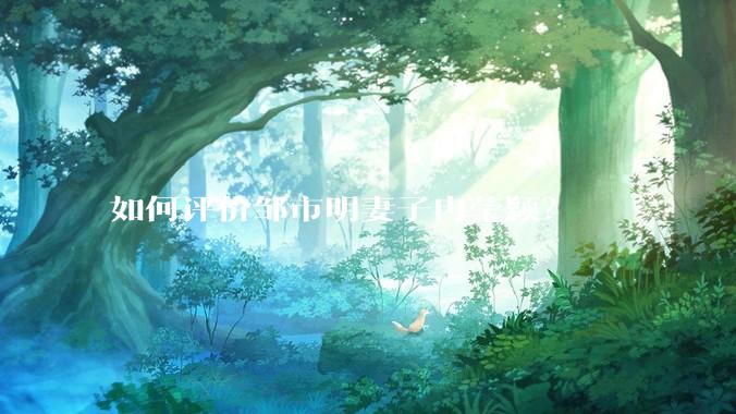 如何评价邹市明妻子冉莹颖？