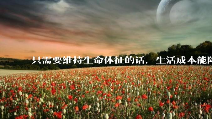 只需要维持生命体征的话，生活成本能降到多低？